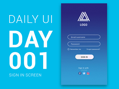 Daily Ui Challenge Day 01 app deagin day 01 design sign in typography ui ui challenge uiux user analysis
