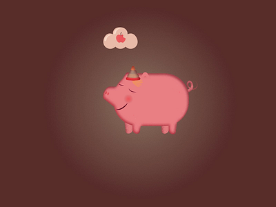 Piggy dreams animated dreams illustration motion graphic mp4 piggy