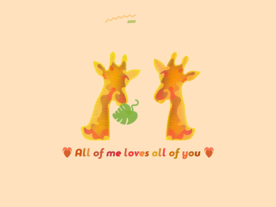 Love card aftereffects animals animated card design giraffe illustration love motion design mp4