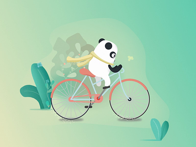 Bored Panda on bike aftereffects animals animated bicycle bored panda character design forest illustration panda quotes