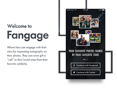 Fangage Welcome screen