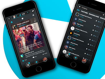 Feed & Search artist concert event feed ios iphone music post search social ui ux
