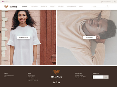 Hamalie Shop Clothing landing page shop design web design website concept website design