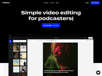 Simple Video Editing for Podcasters - Vokal app branding design graphic design logo ui ux