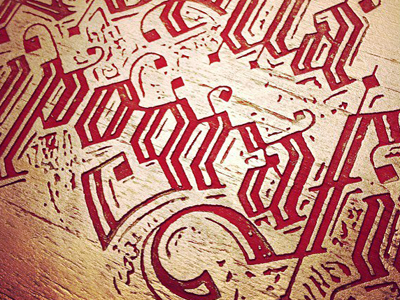 Bella Tipografia in Red gothic tactile typography
