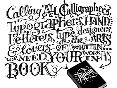 TYPISM Book: call for entries book hand drawn pen type typography