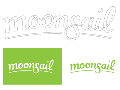 Moonsail Logo moonsail script typography wip