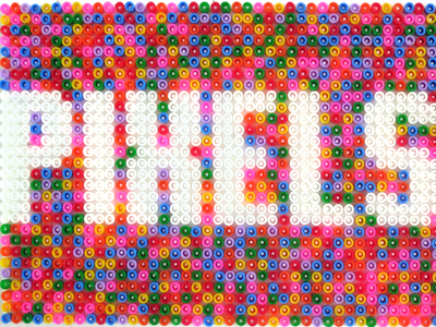 PIXELS ARE MY LIFE beads pixels plastic tactile typography
