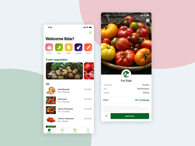 Application for sale vegetables app design fruits mobile tomato ui uiux vegetables