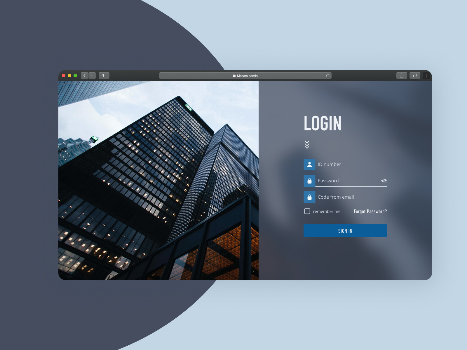 Login page Mazars by Ildar Voinov on Dribbble