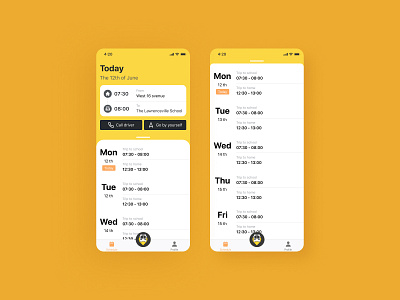 Busify app design product design schedule ui ux