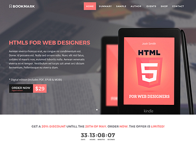 Bookmark - Parallax Ebook Landing Page