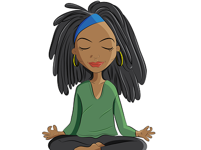 Afromwoman with dreadlocs afro dreadlocks dreads illustration pose vector woman woman illustration yoga