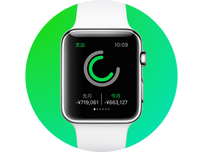 Apple Watch App Design finance graph green japan