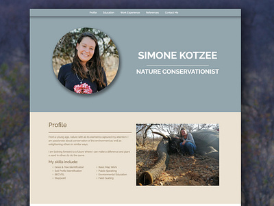 Simone Kotzee CV website design ui design web design