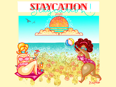 Staycation 2020 animation design graphic design illustration