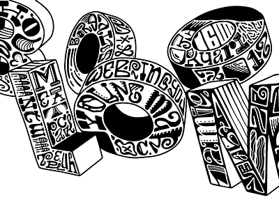B L O O O M 3d art black white design graphic handlettering illustrated logo illustration illustrative lettering logo typo typo logo typography vector