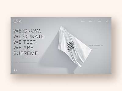 First draft Ganō — Supreme Certified CBD branding cbd draft landing page logo mock up premium typography uidesign ux ui