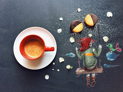 Little coffee story illustration mix