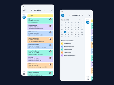 Technician Scheduling App by Deb Sauvé on Dribbble