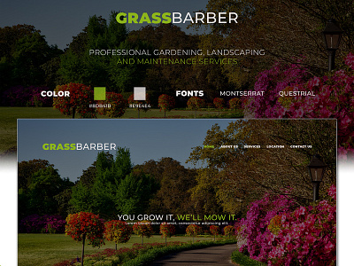 GRASSBARBER design graphic design landscaping landscaping website design modern parallax photoshop typography ui uidesign uiux web design website design website mockup