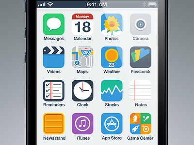 iPhone Flat UI Concept clean concept flat icon interface ios ios7 iphone light simple ui ux