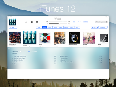 iTunes 12 concept apple clean concept flat ios7 itunes 12 music new os x sketchapp