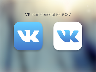 VK Icon Concept app apple concept flat icon ios7 logo redesign vk vk.com vkontakte