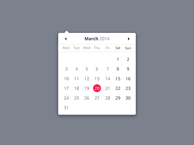 Calendar by Anton Kovalev on Dribbble