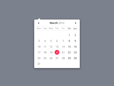 Calendar calendar clean date datepicker march month open sans picker ui web