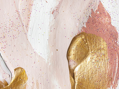 Visual identity background design fifth element glitter gold handmade paint painting pink visual identity