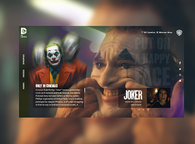Joker dark design dc comics design front end design joaquin phoenix joker the joker webdesign webdesigner