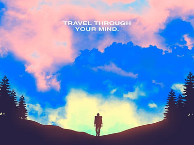 Travel through your mind brush cloud colors cover design graphicdesign photoshop poster