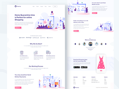 landing page for online shop agency home page illustration landing page online shop online shopping online store shopping shopping app shopping website trend trendy design ui uidesign uiux design ux web webdesign website concept website design