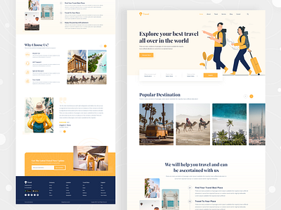 Travel Agency Landing Page agency clean creative design home page hotel landing page tour tourism tourist tourists travel agency travel app travel website traveller travelling ui ui ux uiuxzahid web design