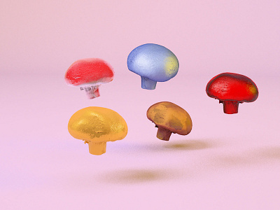 Mushrooms 3d 3dmodel abstact branding c4d cinema 4d design illustration octane render texture web