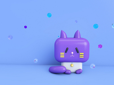 Kitty 3d 3d 3dmodel c4d cat cat art cinema 4d gato kitty octane render