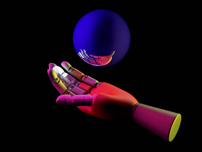 Robot Hand 3d 3dmodel abstact c4d cinema 4d design geometric hand illustration mano render retro robot robotic synthwave texture textures web