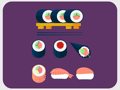 Sushi branding comida food food art icon icono illustration illustrator ilustracion logo marca roll salmon sushi sushi logo vector vector art