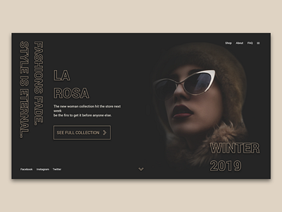 Elegant fashion store landing page.