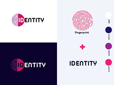 IDENTITY logo club design fingerprint id identity logo modern social trending