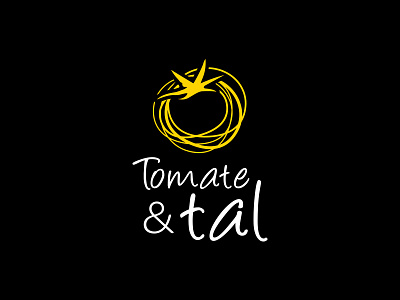 Tomate Tal black food logo symbol tomate tomatoe vegetable yellow