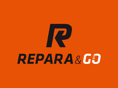 Repara & Go arrow brand go logo monogram orange r symbol