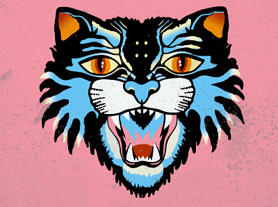 Gato blue design illustration vector