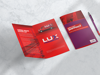 Lux Transport Fold brochure animation art branding branding design design flat logo minimal typography vector