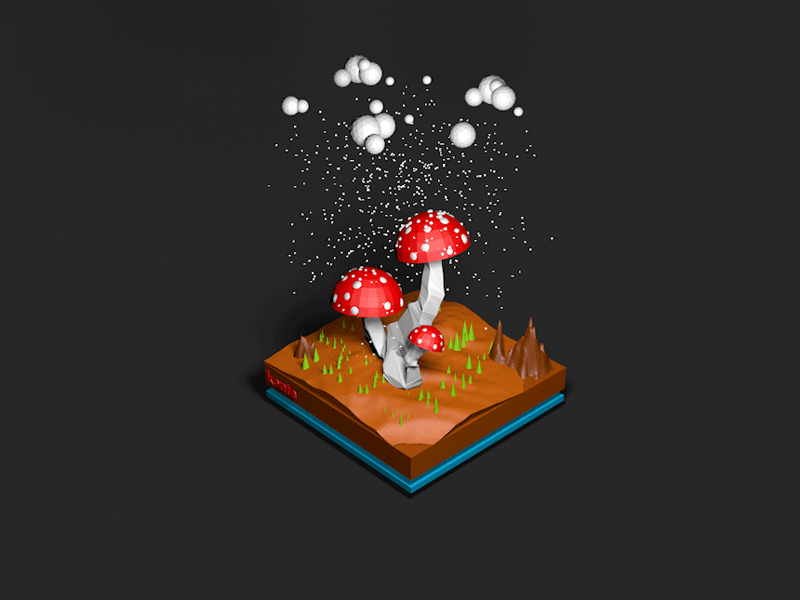 Snowy Mushroom low lowpoly mushroom poly polygon snow snowy