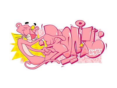 The Pink Panther digital graffiti konte panther pink throwup