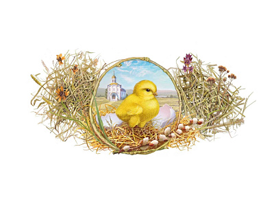 Easter chickens easter easter eggs illustration