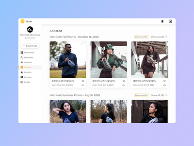 Content Page Redesign - Photography ✌🏾✌🏾 content creator content marketing enterprise ux influencer marketing photography saas design uxdesign
