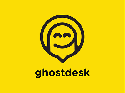 Ghostdesk call ghost happy helpdesk logo